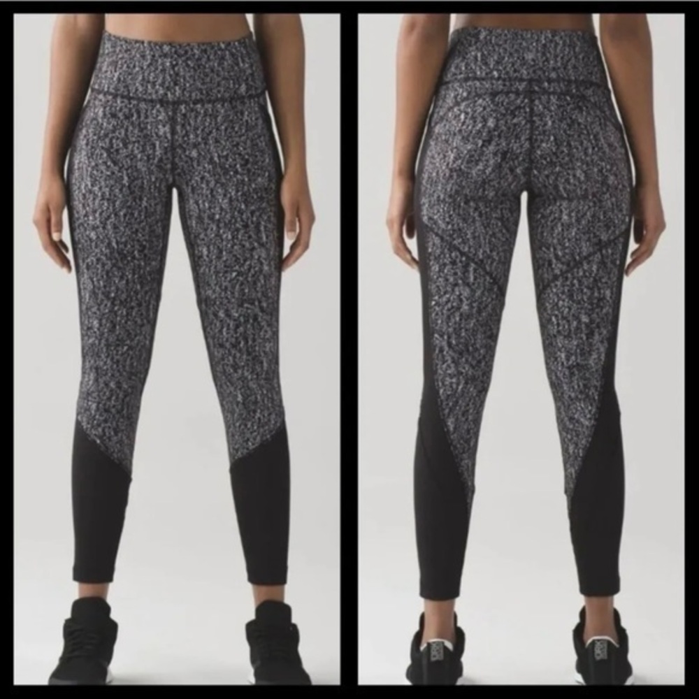 Lululemon Luon Suited Jacquard Black White Fit Physique Hi-Rise Tights